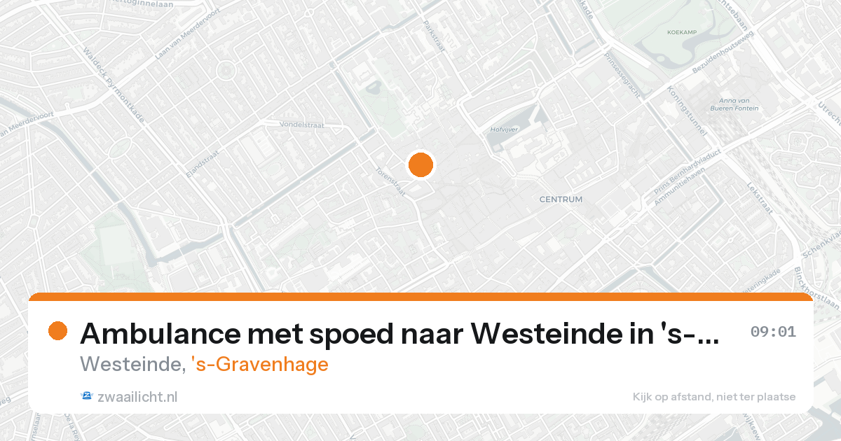 Ambulance met spoed naar Westeinde in 's-Gravenhage — 3 mei 2026