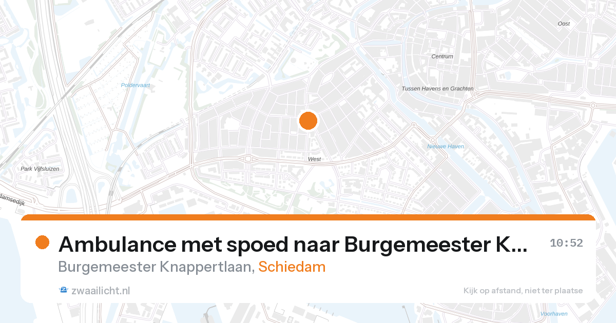 Ambulance met spoed naar Burgemeester Knappertlaan in Schiedam — 27 aug 2026