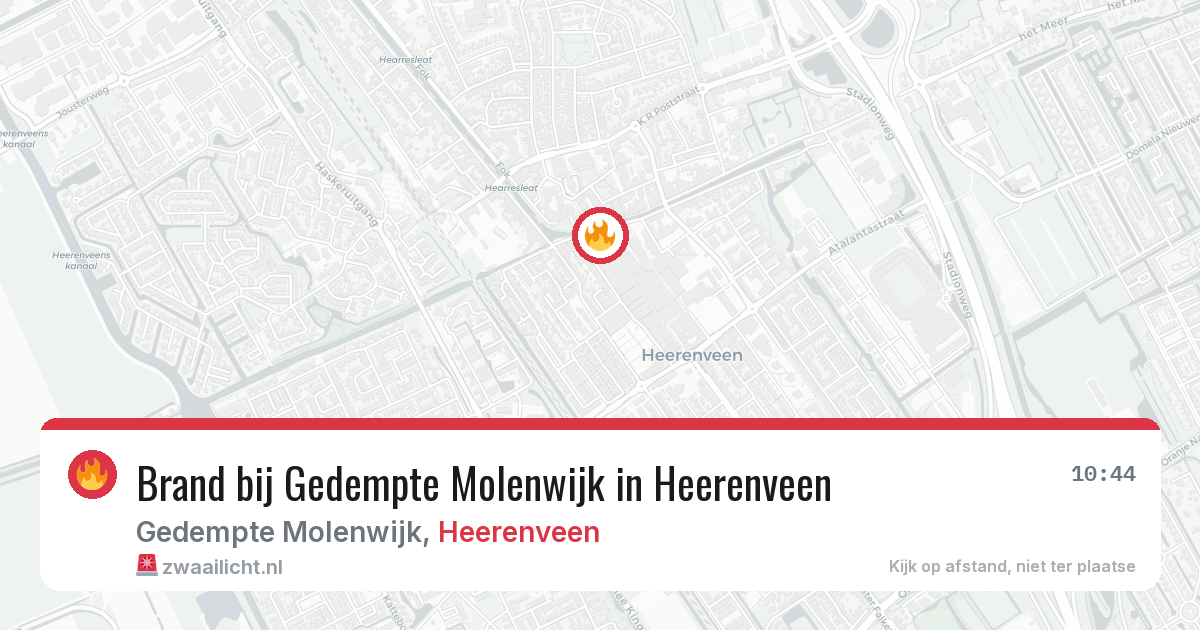 Brand bij Gedempte Molenwijk in Heerenveen — 7 jul 2026