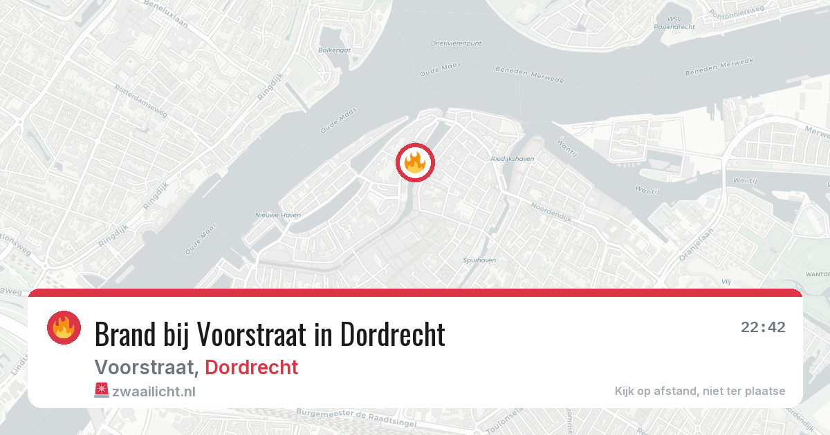 Brand bij Voorstraat in Dordrecht — 8 aug 2026