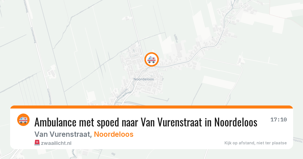 Ambulance met spoed naar Van Vurenstraat in Noordeloos — 9 jun 2026