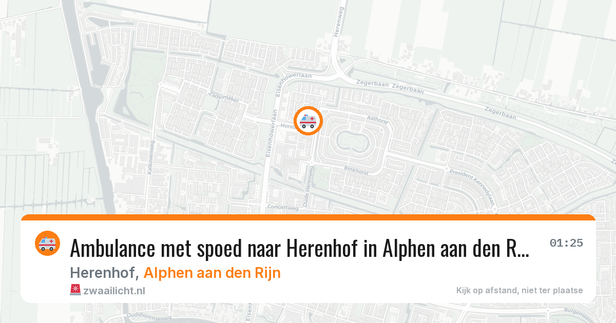 Ambulance met spoed naar Herenhof in Alphen aan den Rijn — 30 jul 2026