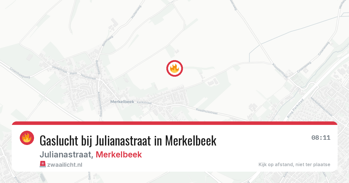 Gaslucht bij Julianastraat in Merkelbeek — 2 jul 2026
