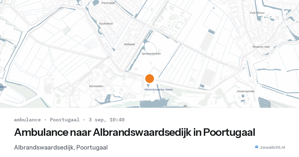 Ambulance naar Albrandswaardsedijk in Poortugaal — 3 sep 2026