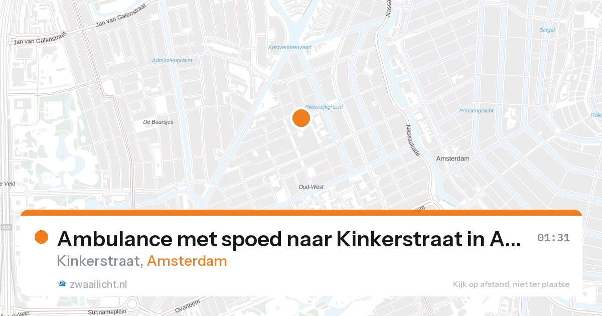 Ambulance met spoed naar Kinkerstraat in Amsterdam — 27 aug 2026