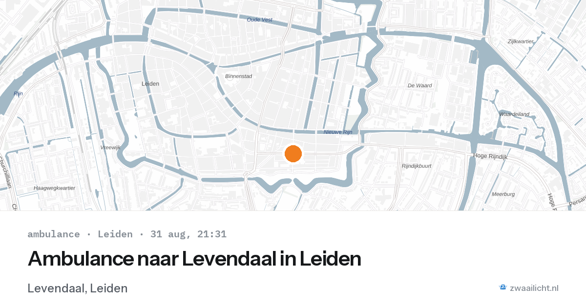Ambulance naar Levendaal in Leiden — 31 aug 2026
