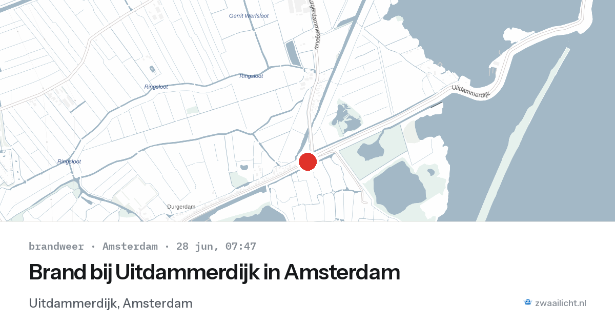 Brand bij Uitdammerdijk in Amsterdam — 28 jun 2026