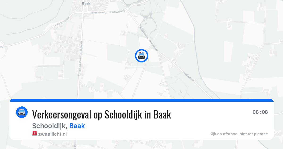 Verkeersongeval op Schooldijk in Baak — 24 jun 2026