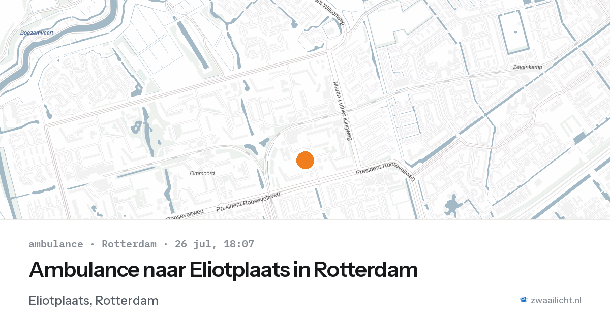 Ambulance naar Eliotplaats in Rotterdam — 26 jul 2026
