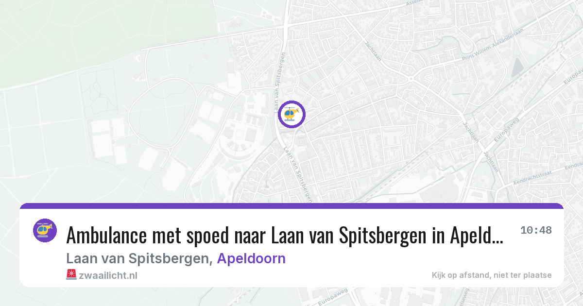 Ambulance met spoed naar Laan van Spitsbergen in Apeldoorn — 13 aug 2026