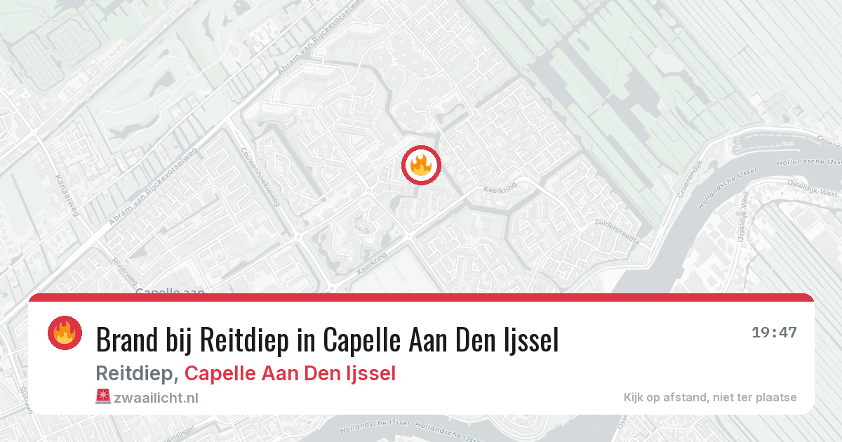 Brand bij Reitdiep in Capelle Aan Den Ijssel — 8 aug 2026