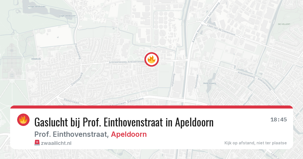 Gaslucht bij Prof. Einthovenstraat in Apeldoorn — 30 jun 2026