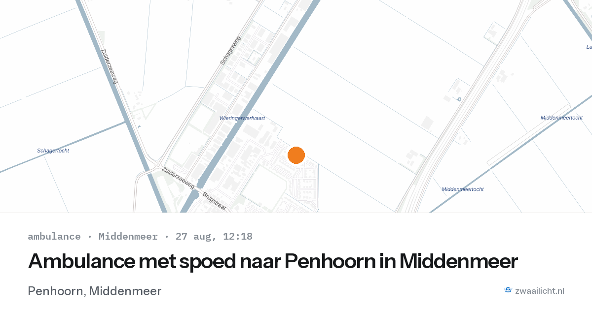 Ambulance met spoed naar Penhoorn in Middenmeer — 27 aug 2026
