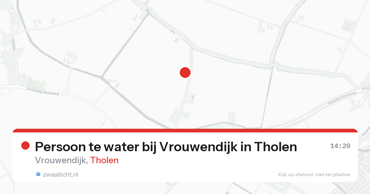 Persoon te water bij Vrouwendijk in Tholen — 22 aug 2026