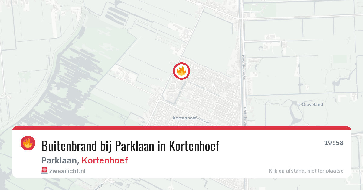 Buitenbrand bij Parklaan in Kortenhoef — 5 aug 2026