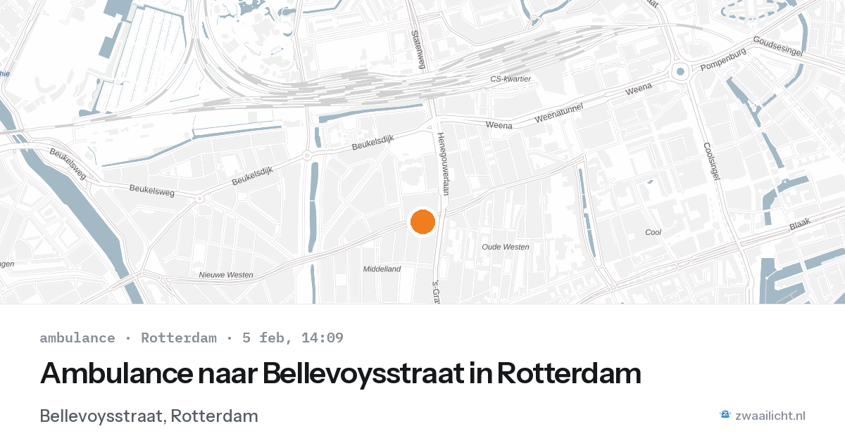 Ambulance naar Bellevoysstraat in Rotterdam — 5 feb 2026
