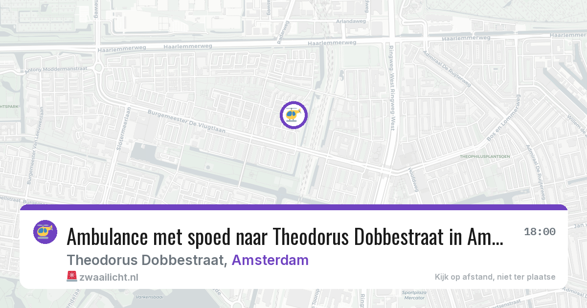 Ambulance met spoed naar Theodorus Dobbestraat in Amsterdam — 27 jul 2026