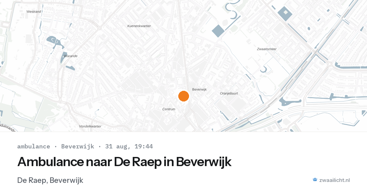 Ambulance naar De Raep in Beverwijk — 31 aug 2026