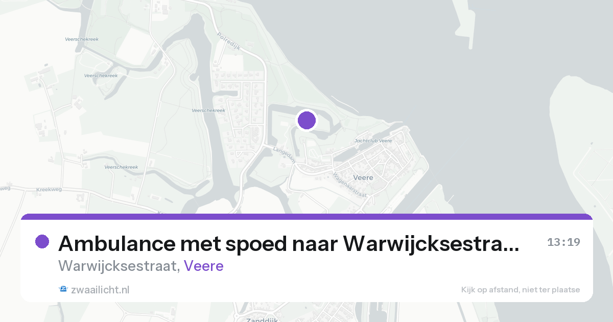 Ambulance met spoed naar Warwijcksestraat in Veere — 18 aug 2026