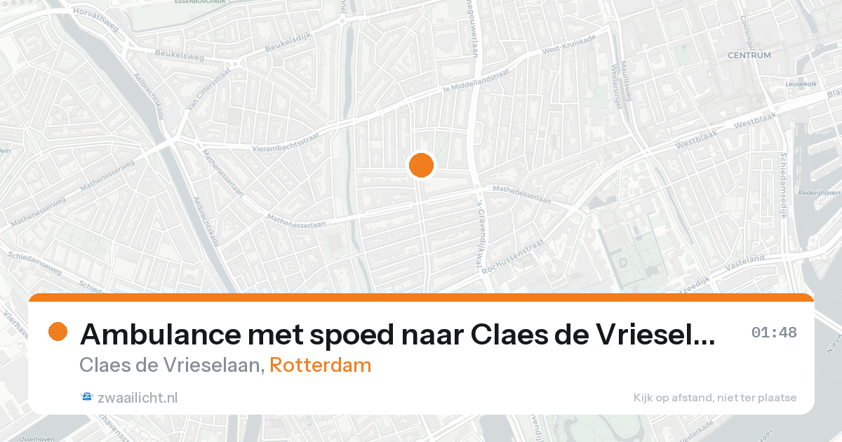 Ambulance met spoed naar Claes de Vrieselaan in Rotterdam — 9 jul 2026