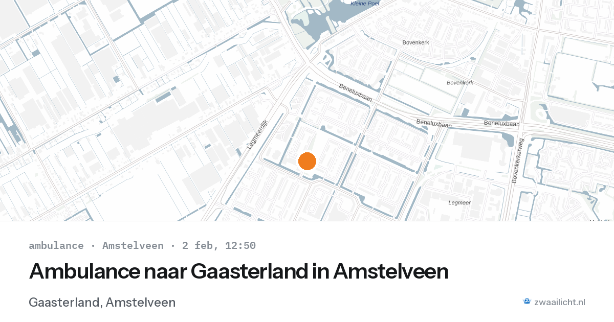 Ambulance naar Gaasterland in Amstelveen — 2 feb 2026