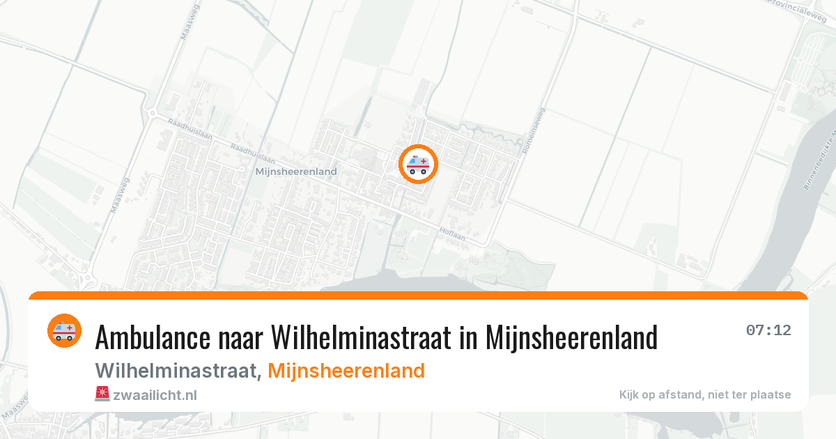 Ambulance naar Wilhelminastraat in Mijnsheerenland — 21 jun 2026