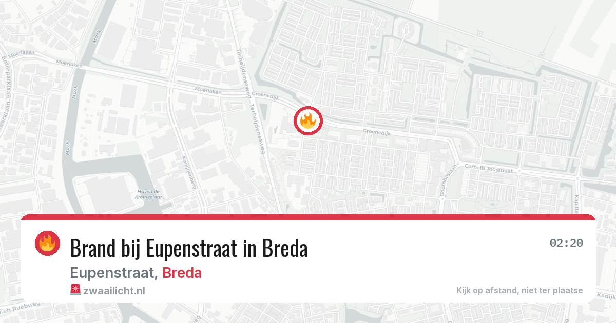 Brand bij Eupenstraat in Breda — 20 jun 2026