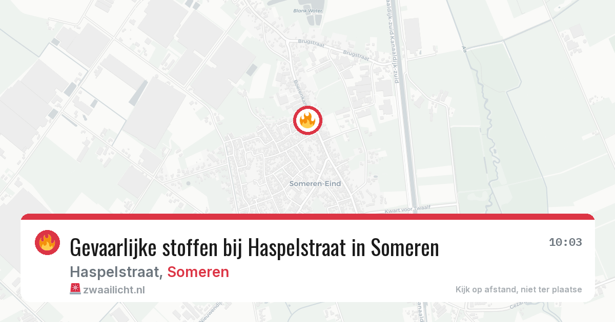 Gevaarlijke stoffen bij Haspelstraat in Someren — 9 jul 2026