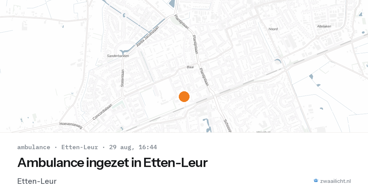 Ambulance ingezet in Etten-Leur — 29 aug 2026