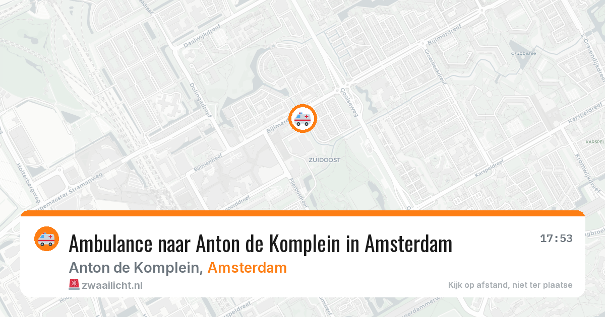 Ambulance naar Anton de Komplein in Amsterdam — 17 mrt 2026