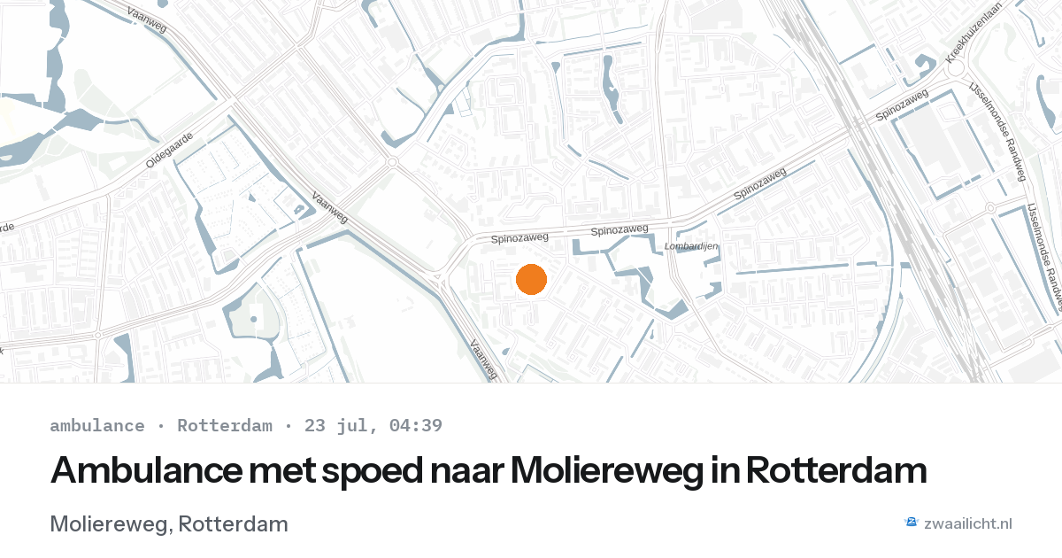 Ambulance met spoed naar Moliereweg in Rotterdam — 23 jul 2026