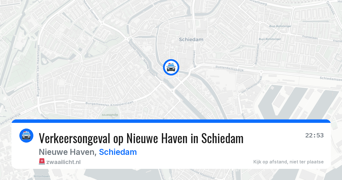 Verkeersongeval op Nieuwe Haven in Schiedam — 12 aug 2026