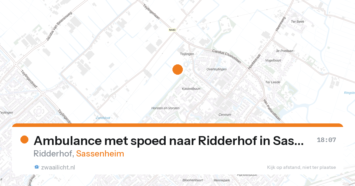 Ambulance met spoed naar Ridderhof in Sassenheim — 1 mei 2026