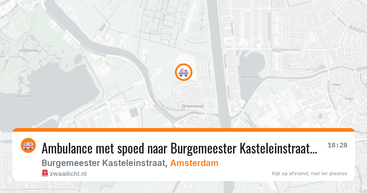 Ambulance met spoed naar Burgemeester Kasteleinstraat in Amsterdam — 7 jul 2026