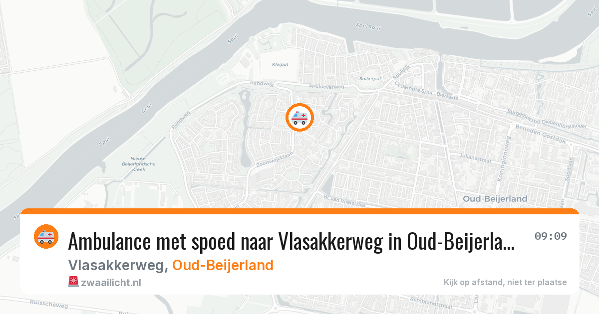 Ambulance met spoed naar Vlasakkerweg in Oud-Beijerland — 29 apr 2026