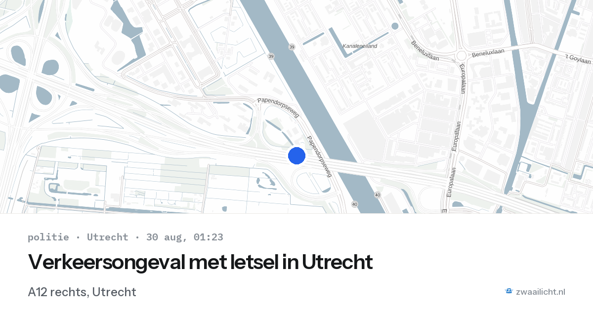 Verkeersongeval met letsel in Utrecht — 29 aug 2026