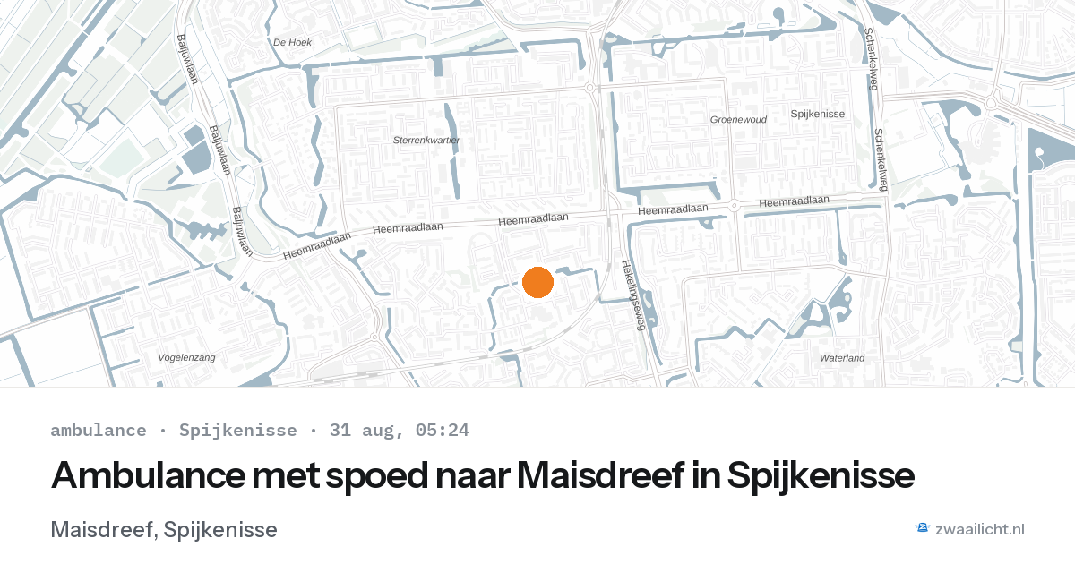 Ambulance met spoed naar Maisdreef in Spijkenisse — 31 aug 2026