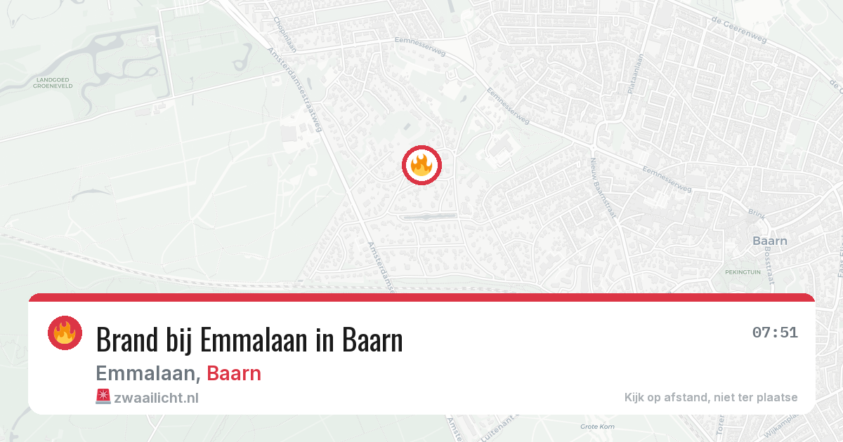 Brand bij Emmalaan in Baarn — 28 jun 2026