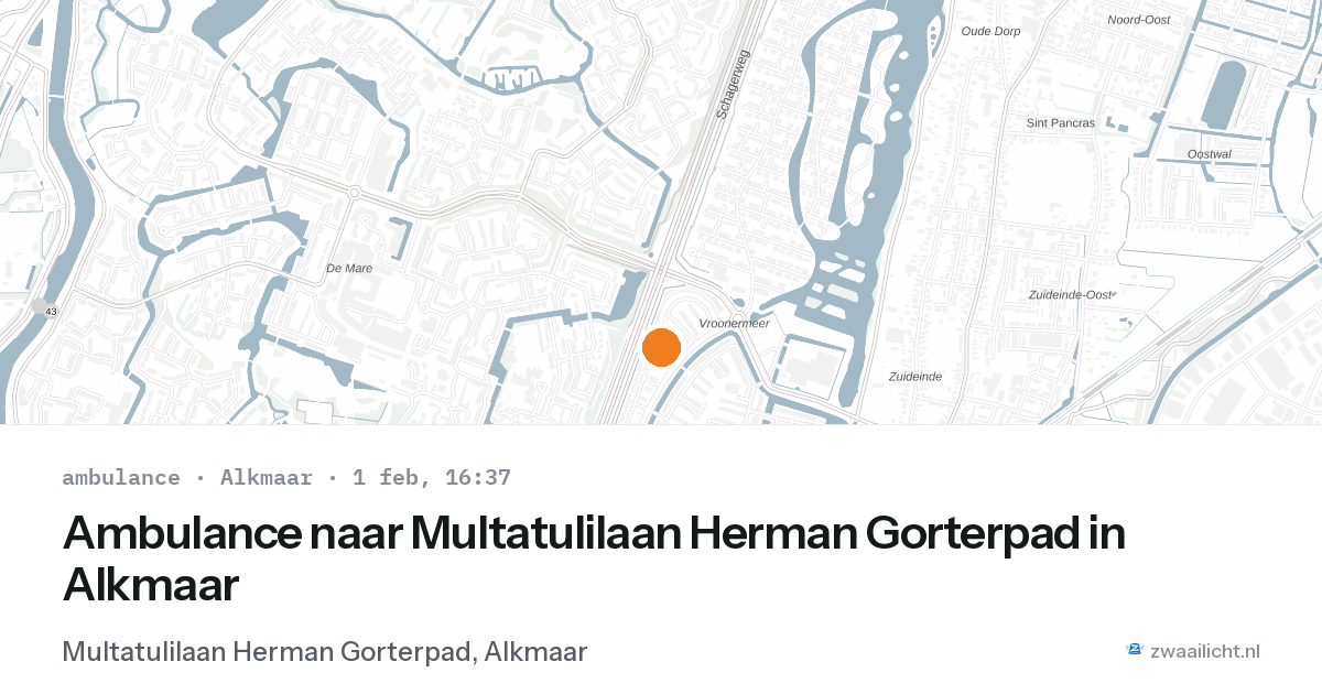 Ambulance naar Multatulilaan Herman Gorterpad in Alkmaar — 1 feb 2026