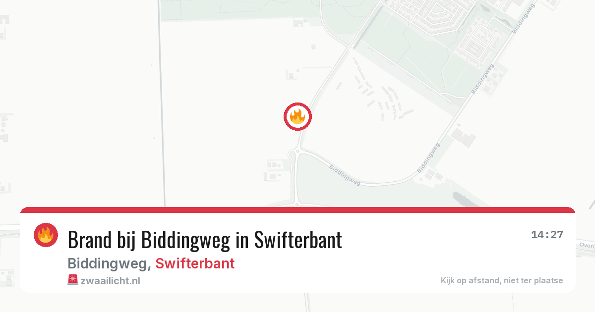 Brand bij Biddingweg in Swifterbant — 6 apr 2026