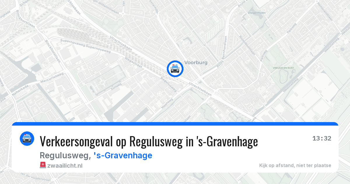 Verkeersongeval op Regulusweg in 's-Gravenhage — 25 mrt 2026