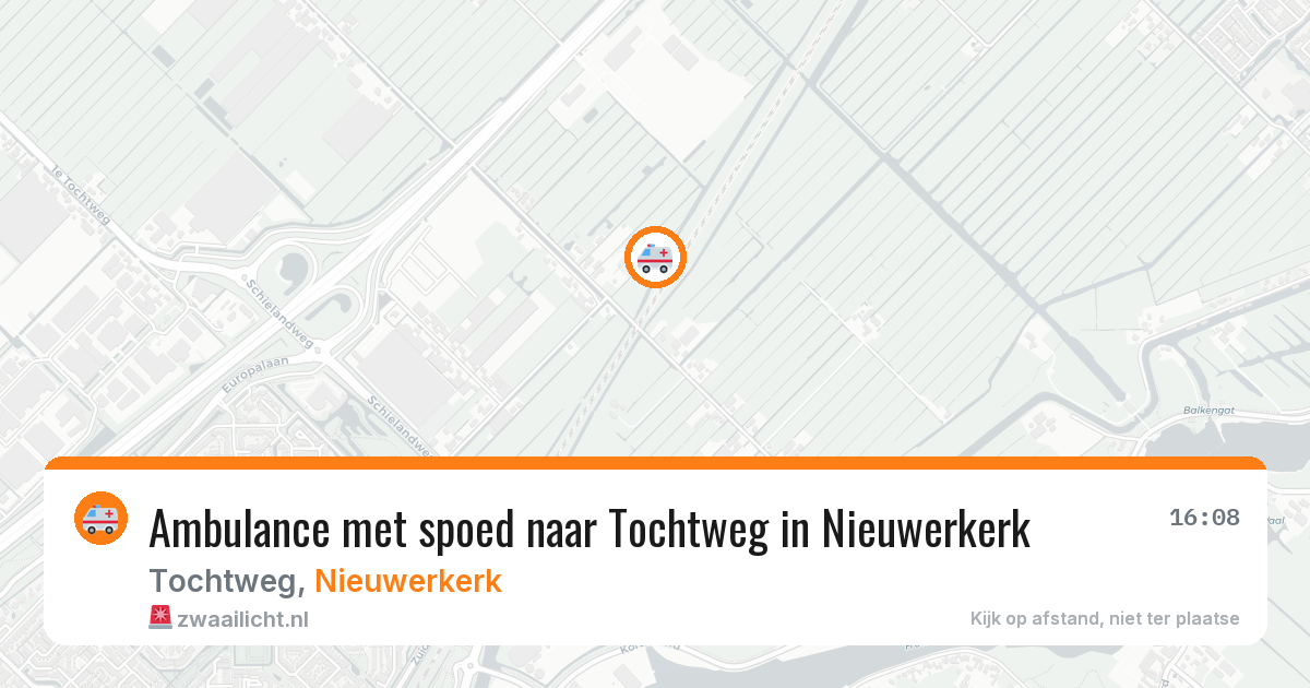 Ambulance met spoed naar Tochtweg in Nieuwerkerk — 22 jun 2026