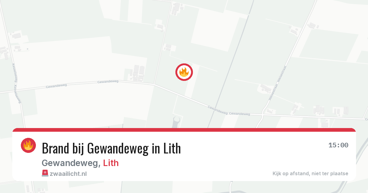 Brand bij Gewandeweg in Lith — 4 mei 2026