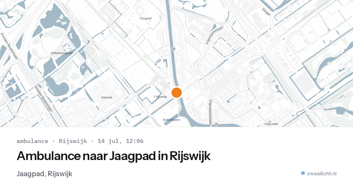 Ambulance naar Jaagpad in Rijswijk — 14 jul 2026