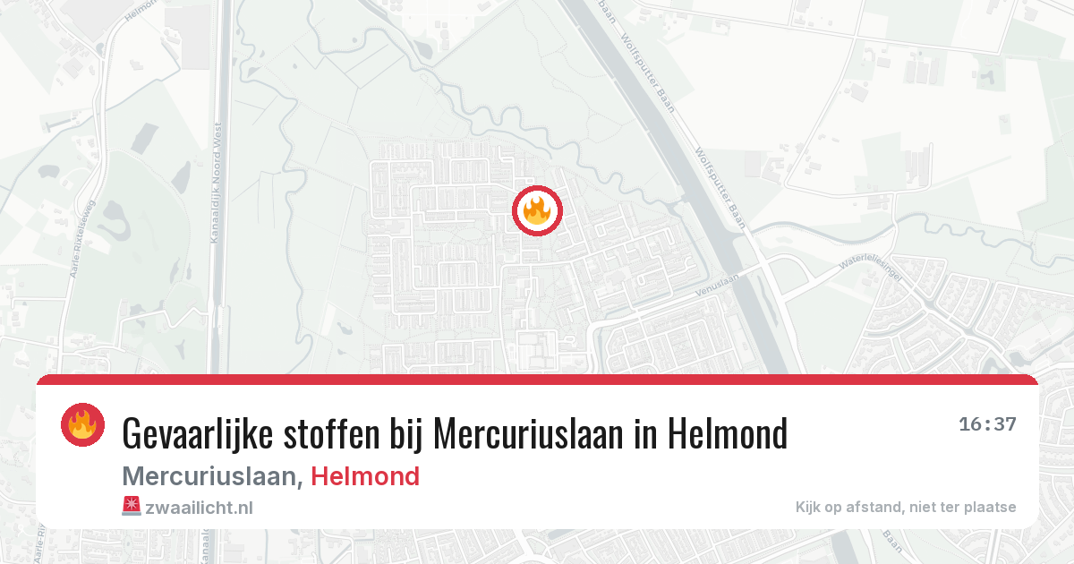 Gevaarlijke stoffen bij Mercuriuslaan in Helmond — 8 mei 2026