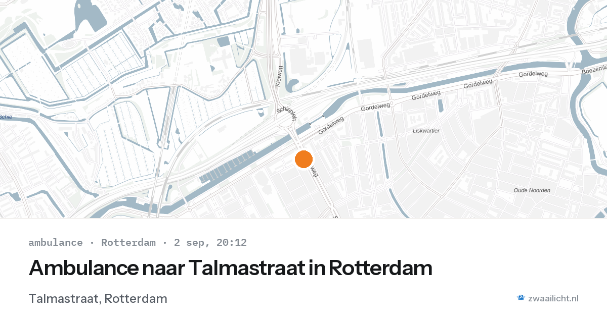 Ambulance naar Talmastraat in Rotterdam — 2 sep 2026
