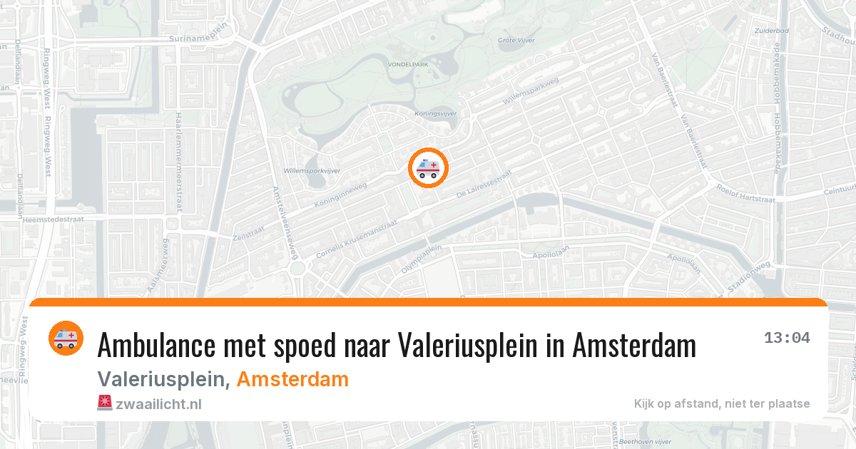 Ambulance met spoed naar Valeriusplein in Amsterdam — 31 jul 2026