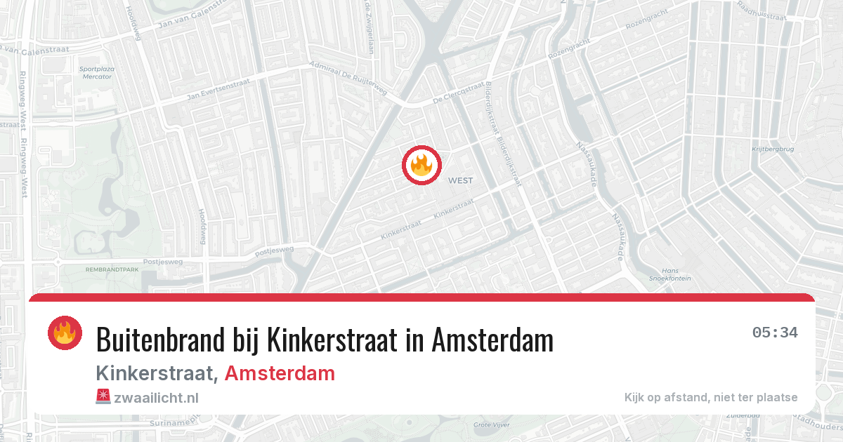 Buitenbrand bij Kinkerstraat in Amsterdam — 25 apr 2026