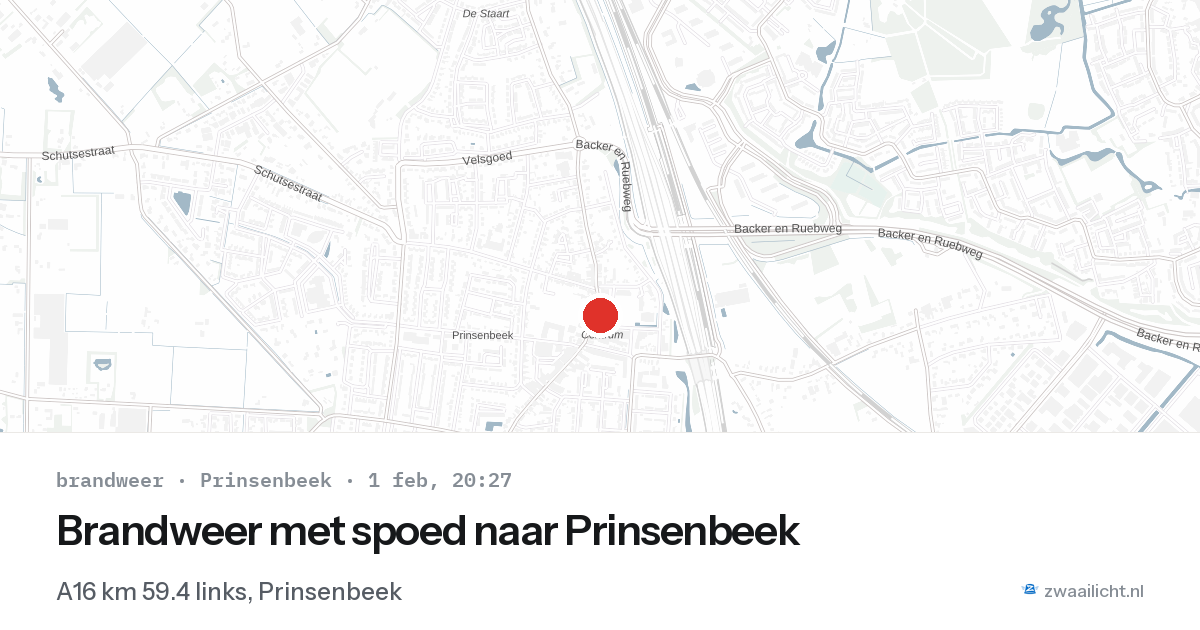Brandweer met spoed naar Prinsenbeek — 1 feb 2026 | 🚨 Zwaailicht.nl