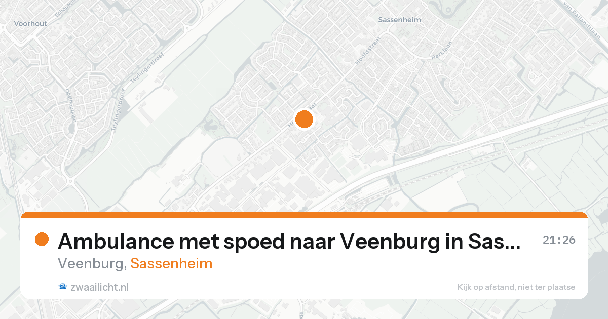 Ambulance met spoed naar Veenburg in Sassenheim — 23 aug 2026